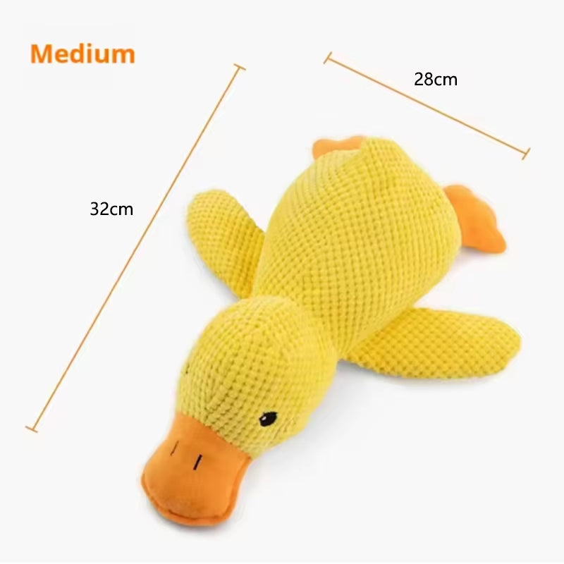 Anti Stress Ente mit Quietscher - Robustes Kauspielzeug für Welpen & Hunde