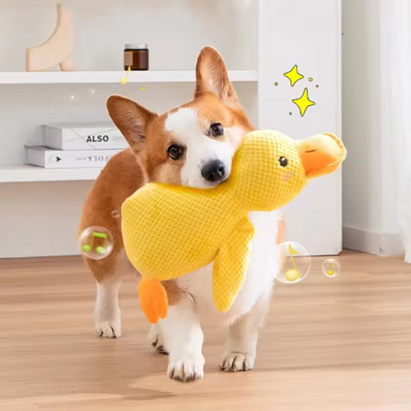 Anti Stress Ente mit Quietscher - Robustes Kauspielzeug für Welpen & Hunde