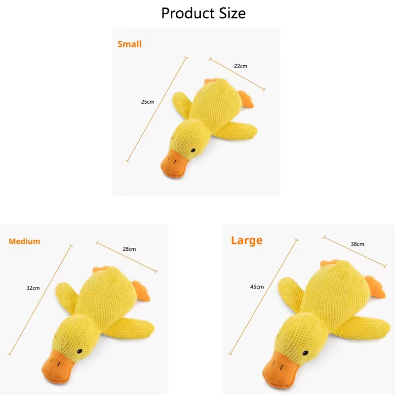 Anti Stress Ente mit Quietscher - Robustes Kauspielzeug für Welpen & Hunde