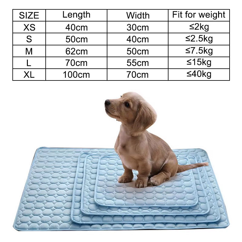 Kühlmatte Hund & Katze Sommer – Atmungsaktive Kühldecke für Sofa, Bett & Auto | Waschbar in 6 Größen | Haustier Sommerunterlage
