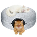 Katzenbett Donut-Tunnel 2-in-1 aus Filz – Schlaf & Spieltunnel für 1–2 Katzen