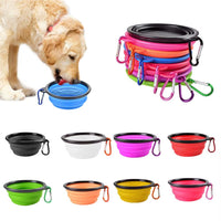 Faltbarer Reisenapf für Hunde mit Karabiner | 350 ml, 4-fach klappbar