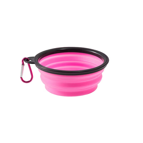 Faltbarer Reisenapf für Hunde mit Karabiner | 350 ml, 4-fach klappbar