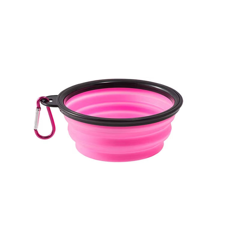 Faltbarer Reisenapf für Hunde mit Karabiner | 350 ml, 4-fach klappbar