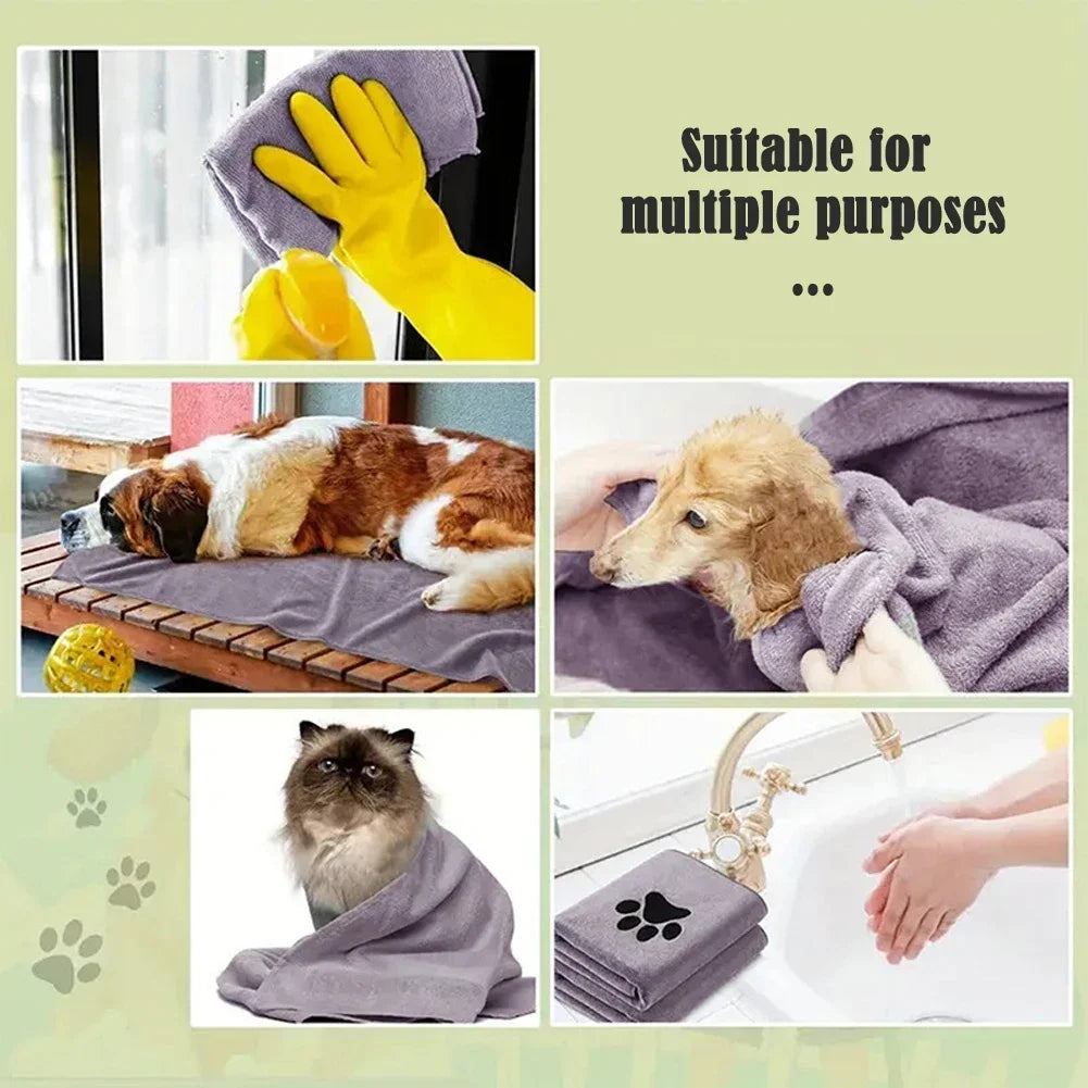 Haustier Badetuch Mikrofaser – Saugfähiges Handtuch für Hunde & Katzen